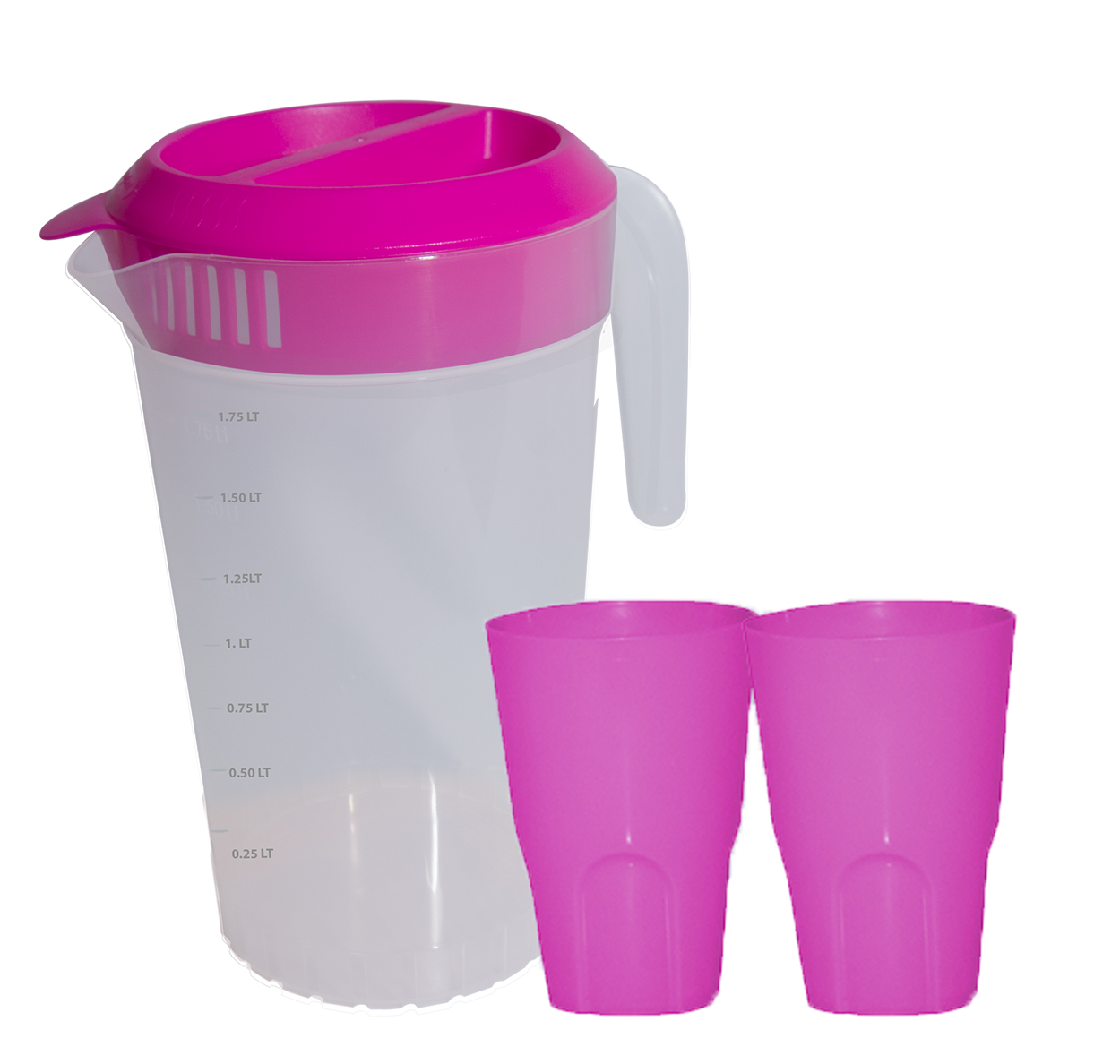 Combo Jarra Verona 2 Lt + transp + 2 Vasos